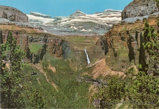 Postales: ordesa - falsa brecha/ la brecha-casco y cascada- n&ordm; 19 - ed.sicilia - sin circular- a&ntilde;o 1967 - x
