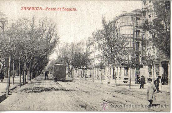 Postales: ZARAGOZA, PASEO DE SAGASTA - Foto 1