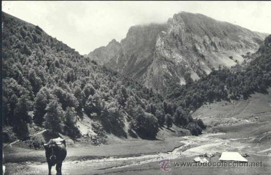 Postales: VALLE DE ZURIZA (ANS&Oacute;).- VISTA PARCIAL Y PE&Ntilde;A EZCAURRY