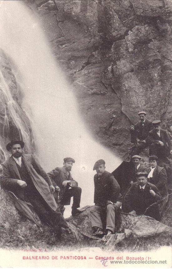 Postales: Postal del Balneario de Panticosa. Cascada del Bozuelo. I&ordf;. Colecci&oacute;n M. A.