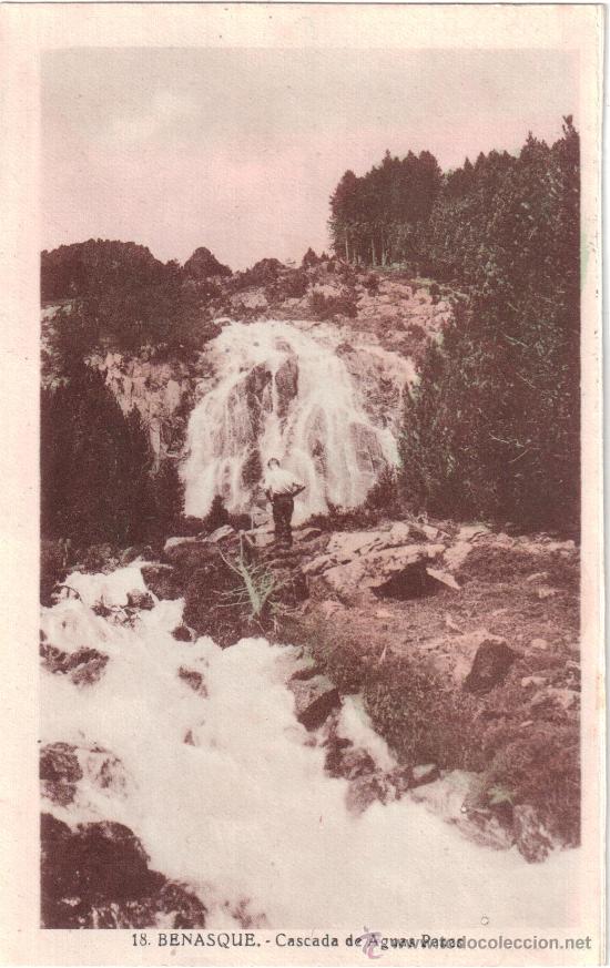 Postales: Postal de Benasque. Cascada de Aguas Pases - Foto 1