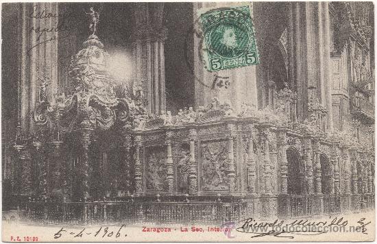 Postales: ZARAGOZA.- LA SEO, INTERIOR. (C.1905). - Foto 1