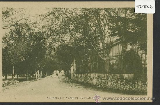 Postales: ALHAMA DE ARAGON - PASEO DE MATHEU  -ED. G. MA&Ntilde;AS - (12.856)
