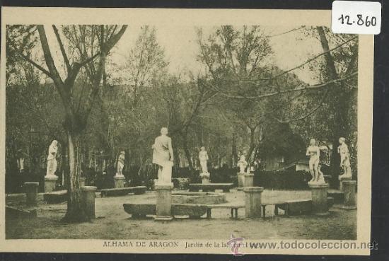 Postales: ALHAMA DE ARAGON - JARDIN DE LA ISLA EN EL LAGO -ED. G. MA&Ntilde;AS - (12.860)