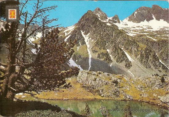 Postales: BALNEARIO DE PANTICOSA (HUESCA), VALLE DE TENA, LAGOS AZULES - ESCUDO DE ORO - CIRCULADA