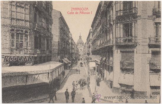 Postales: ZARAGOZA.- CALLE DE ALFONSO I. - Foto 1