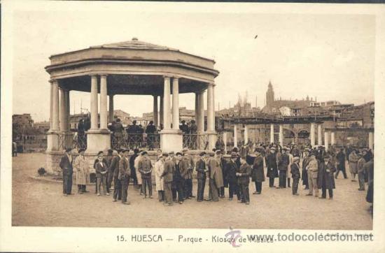 Postkarten: HUESCA.- PARQUE- KIOSCO DE MUSICA