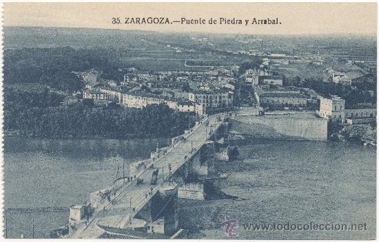 Postales: ZARAGOZA.- PUENTE DE PIEDRA Y ARRABAL. - Foto 1