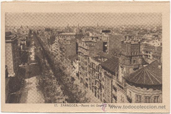 Postales: ZARAGOZA.- PASEO DEL GENERAL MOLA. - Foto 1