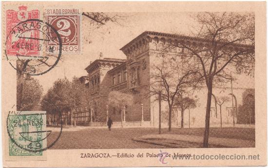 Postales: ZARAGOZA.- EDIFICIO DEL PALACIO DE MUSEOS. (C.1935). - Foto 1