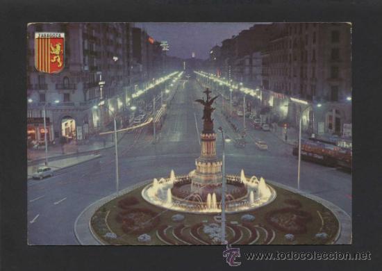 Postales: Zaragoza. *Plaza...* Ed. Cusc&oacute; n&ordm; 7. Escrita. - Foto 1