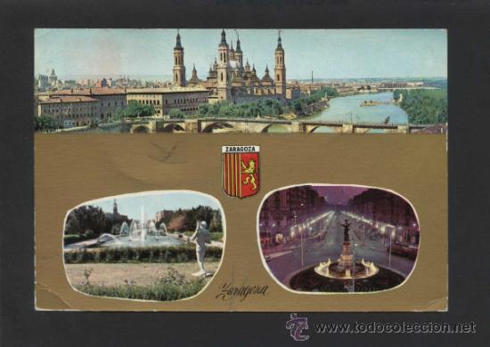 Postales: Zaragoza. * Ed. Cusc&oacute; serie oro n&ordm; 26. Circulada - Foto 1