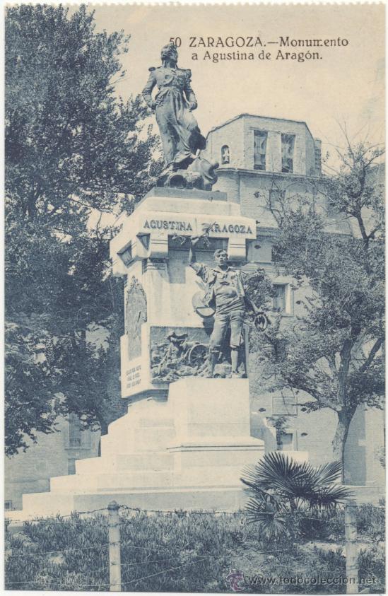 Postales: ZARAGOZA.- MONUMENTO A AGUSTINA DE ARAG&Oacute;N. - Foto 1