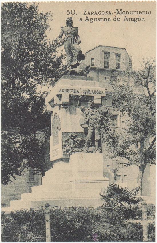 Postales: ZARAGOZA.- MONUMENTO A AGUSTINA DE ARAG&Oacute;N. - Foto 1