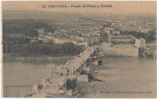 Postales: ZARAGOZA.- PUENTE DE PIEDRA Y ARRABAL. - Foto 1