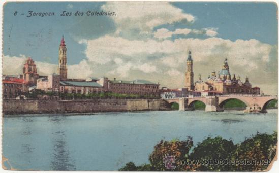 Postales: ZARAGOZA.- LAS DOS CATEDRALES. (C.1920). - Foto 1
