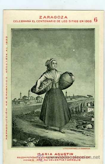 Postales: POSTAL ZARAGOZA MARIA AGUSTIN - Foto 1
