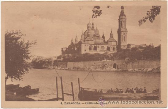 Postales: ZARAGOZA.- ORILLAS DEL EBRO. - Foto 1