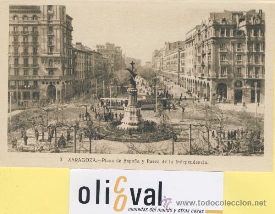 Postales: POSTA-ZARAGOZA-3- PLAZA DE ESPA&Ntilde;A-ARRIBAS -P-01619