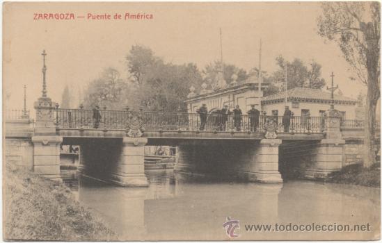 Postales: ZARAGOZA.- PUENTE DE AM&Eacute;RICA. - Foto 1
