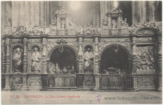 Postales: ZARAGOZA.- LA SEO. LATERAL IZQUIERDA. - Foto 1