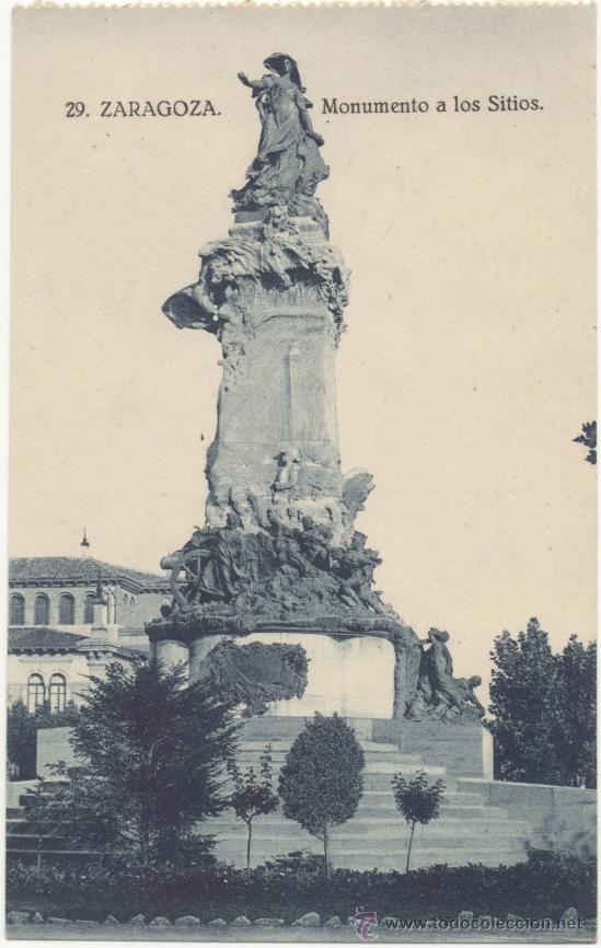 Postales: ZARAGOZA.- MONUMENTO A LOS SITIOS. - Foto 1