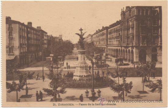 Postales: ZARAGOZA.- PASEO DE LA INDEPENDENCIA. - Foto 1
