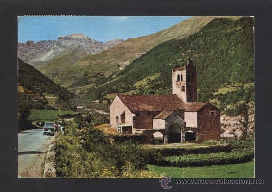 Postales: Lin&aacute;s de Broto *Iglesia...* Ed. Sicilia n&ordm; 1.Gofrada. Circulada.