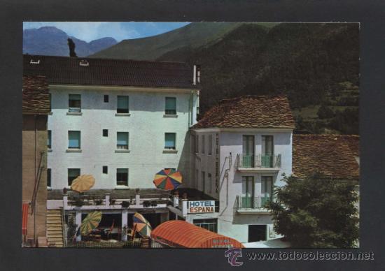 Postales: Lin&aacute;s de Broto *Hotel Espa&ntilde;a...* Ed. Foto Pe&ntilde;arroya - Gif. Nueva.