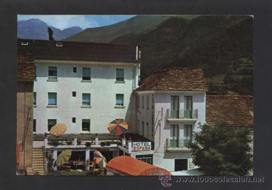 Postales: Lin&aacute;s de Broto *Hotel Espa&ntilde;a...* Ed. Foto Pe&ntilde;arroya - Gif. Circulada.
