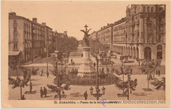 Postales: ZARAGOZA.- PASEO DE LA INDEPENDENCIA. - Foto 1