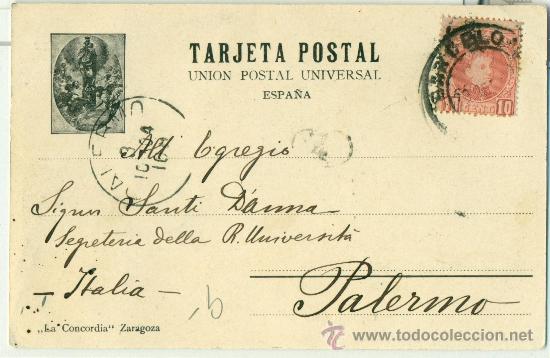 Postales: ZARAGOZA. CAPITAN&Iacute;A GENERAL. CIRCULADA EN 1904. - Foto 2