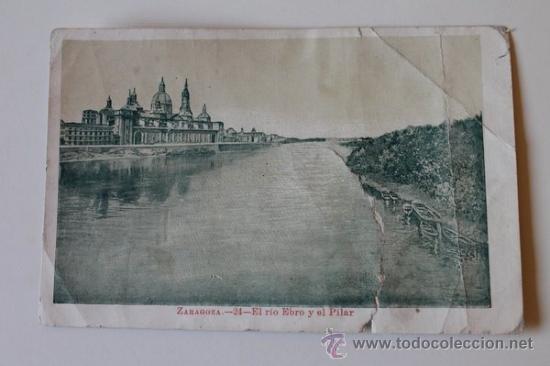 Postales: Postal. Zaragoza.  El r&iacute;o Ebro y el pilar. - Foto 1
