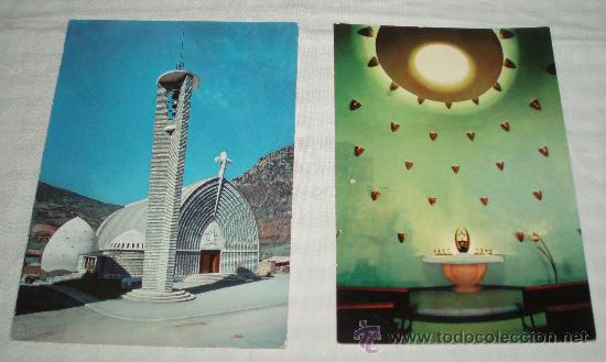 Postais: dos postales de la iglesia parroquial Pont de Suert sin circular