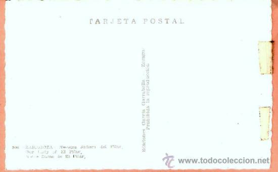 Postales: POSTAL RELIGIOSA , VIRGEN DEL PILAR - Foto 2