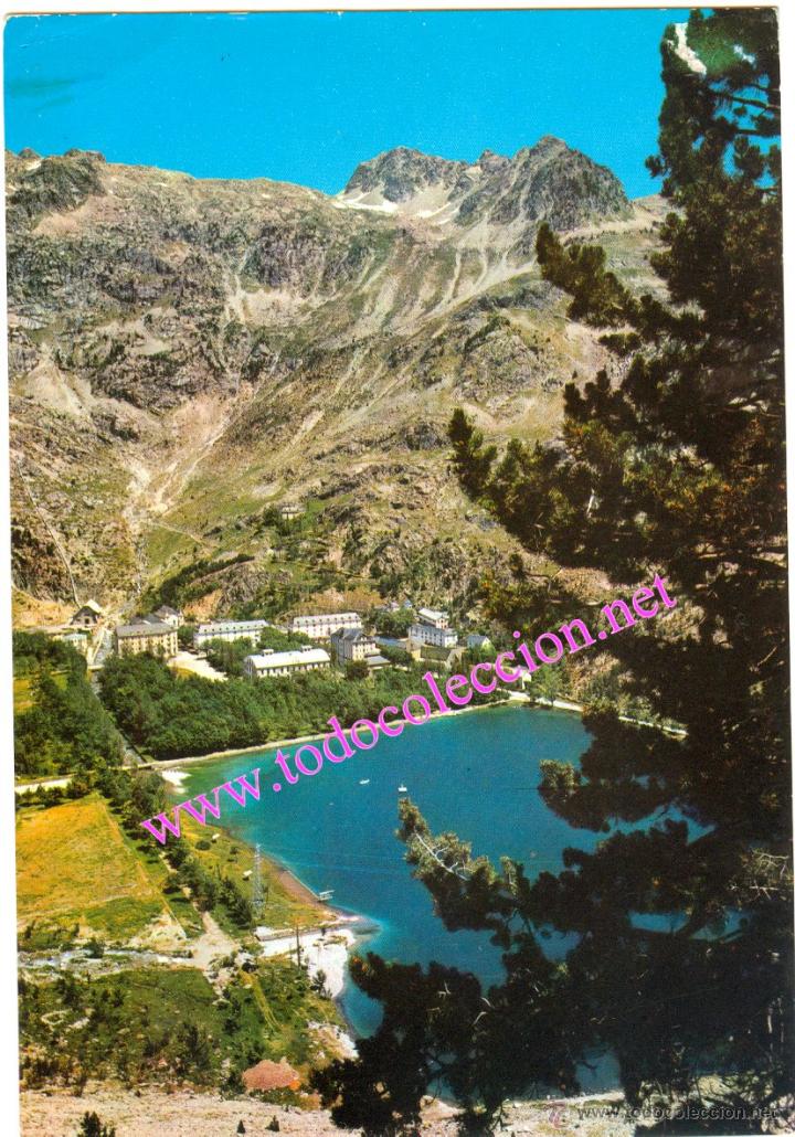 Postales: PANTANO y BALNEARIO DE PANTICOSA (HUESCA) VISTA PARCIAL Y MACIZO DE BRAZATOS (POSTAL DE 1972)