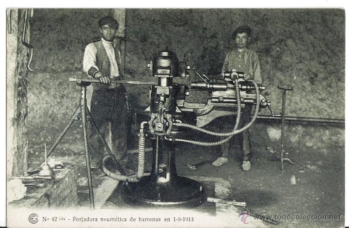 Postales: CATALANA DE GAS Y ELECTRICIDAD, N&ordm; 42 BIS, FORJADORA NEUMATICA DE BARRENAS, 1,09,1913
