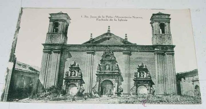 Postkarten: ANTIGUA POSTAL DE SAN JUAN DE LA PE&Ntilde;A Y SANTA CRUZ DE LOS SEROS - MONASTERIO NUEVO - ED. F DE LAS HE