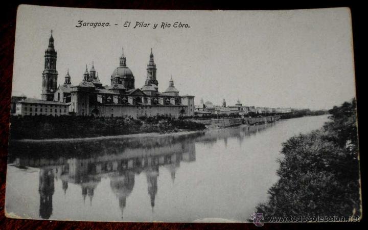 Postales: ANTIGUA POSTAL DE ARAGON - EL PINAR Y RIO EBRO - NO CIRCULADA.