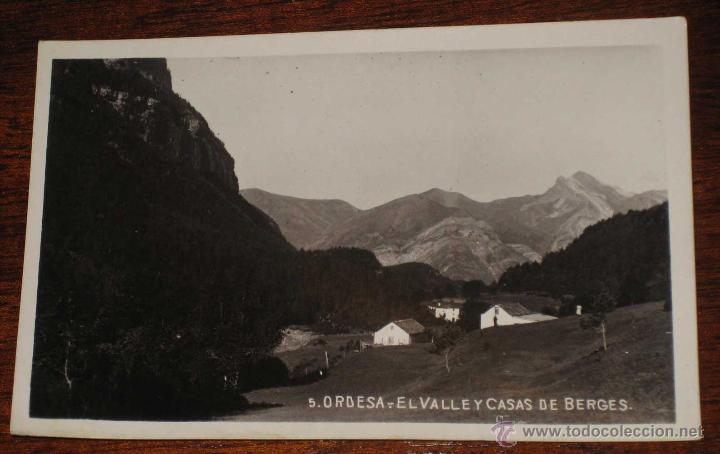 Postcards: ANTIGUA FOTO POSTAL DE ORDESA (HUESCA): EL VALLE Y CASAS DE BERGES - SIN CIRCULAR
