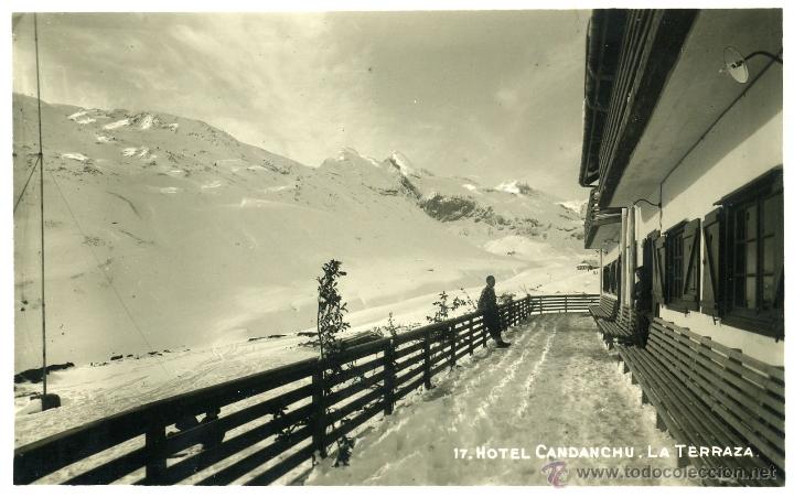 Postales: Tarjeta Postal - 17. Hotel Candanchu. La Terraza