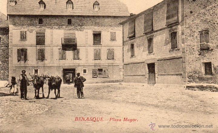 Postales: benasque. plaza mayor. - Foto 1