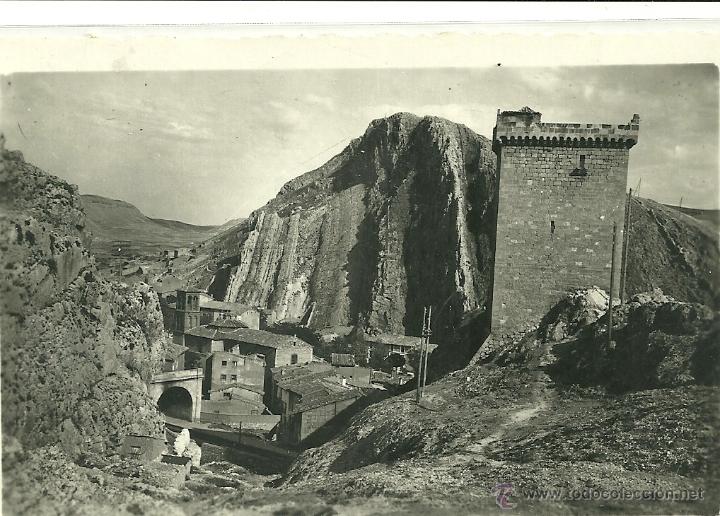 Postales: ALHAMA DE ARAGON (ZARAGOZA).- CASTILLO Y PUEBLO