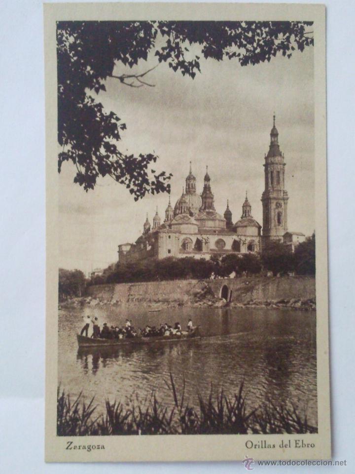 Postales: POSTAL ZARAGOZA, ORILLAS DEL EBRO - Foto 1