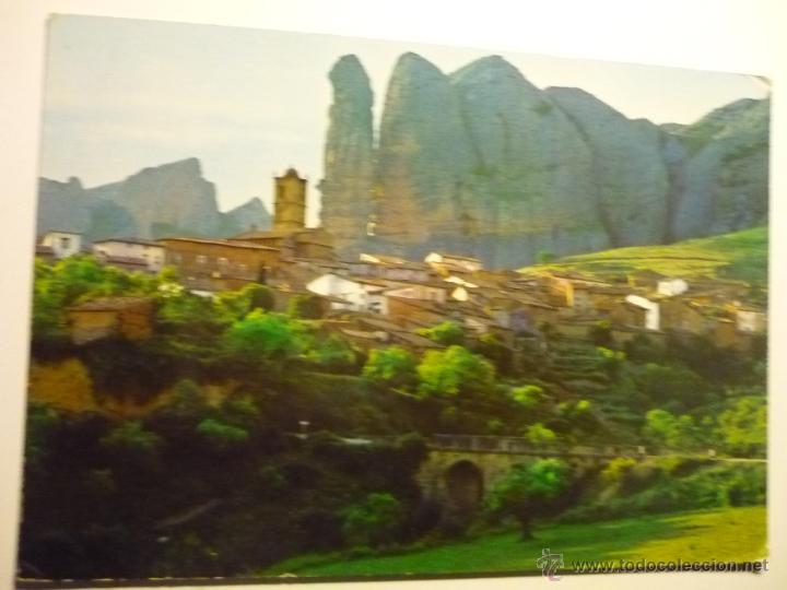 Postales: postal aguero.-huesca -- vista general y los mallos