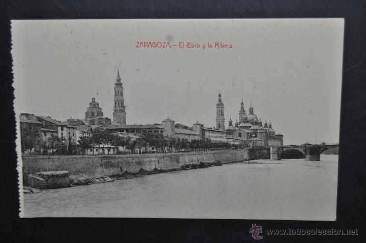 Postales: ANTIGUA POSTAL DE ZARAGOZA. EL EBRO Y LA RIBERA. SIN CIRCULAR - Foto 1