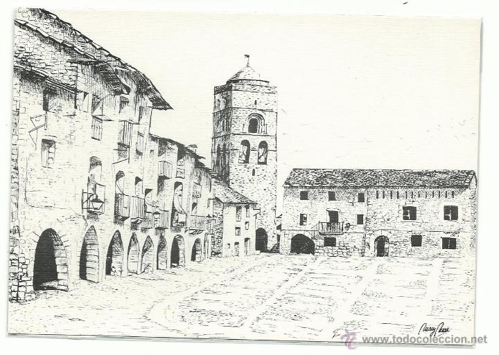 Cartes Postales: AINSA .- PLAZA MAYOR .- GRAFICAS VASCONIA .- SIN CIRCULAR