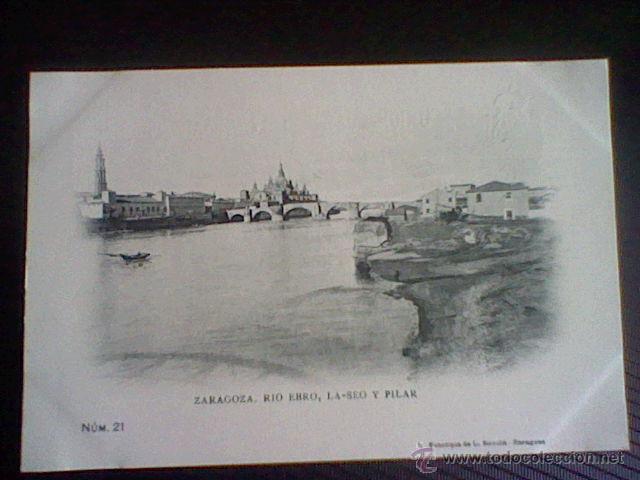 Postais: rio ebro la seo y pilar fototipia Escola n&ordm; 21 s/c sin dividir  (b1)