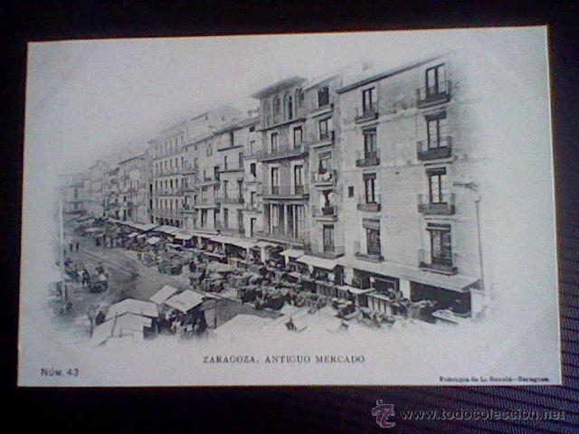 Postais: antiguo mercado fototipia Escola n&ordm; 43 s/c sin dividir  (b1)