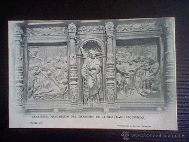 Postais: trascoro de la seo fototipia Escola n&ordm; 20 s/c sin dividir  (b1)